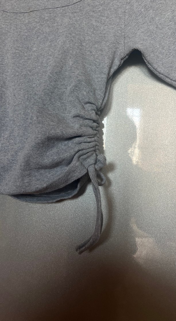 Gri Kısa Kollu Hamile Tişörtü - Görsel 3