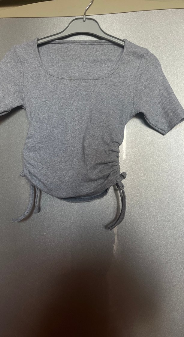 Gri Kısa Kollu Hamile Tişörtü - Görsel 2