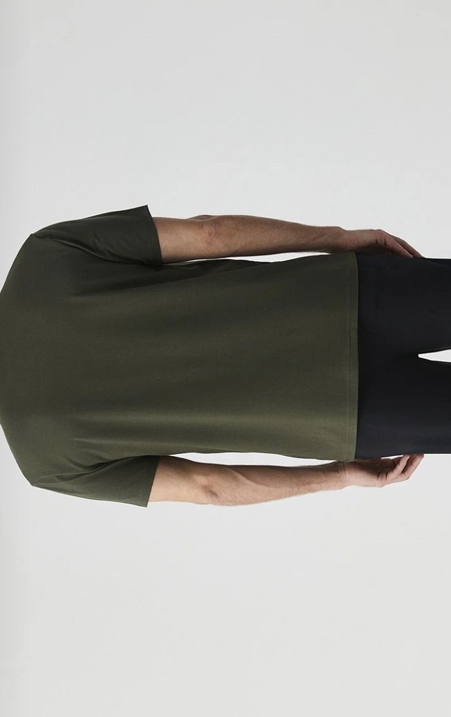 Khaki Regular Fit Bisiklet Yaka Tişört - Görsel 2