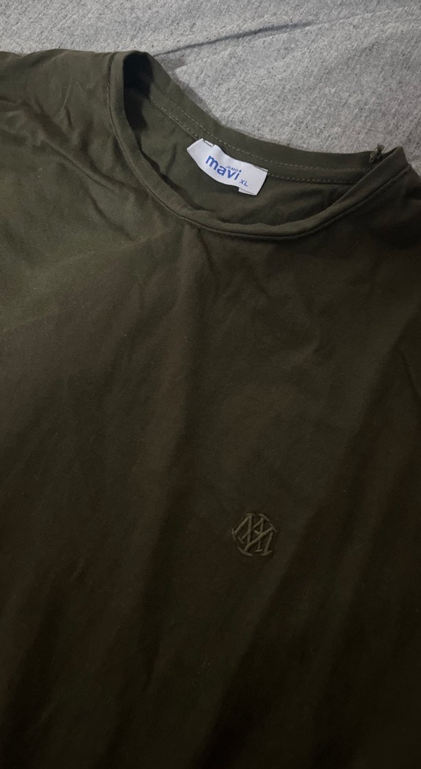 Khaki Regular Fit Bisiklet Yaka Tişört - Görsel 3