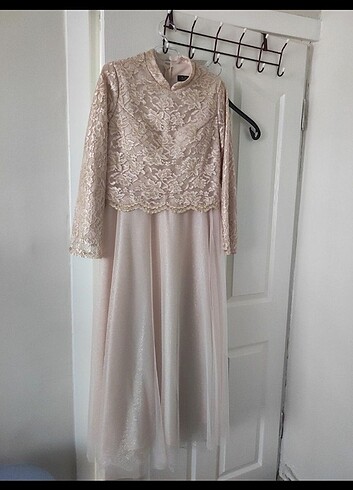 Krem rengi abiye - Görsel 2