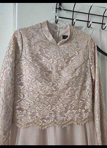 Krem rengi abiye - Görsel 3