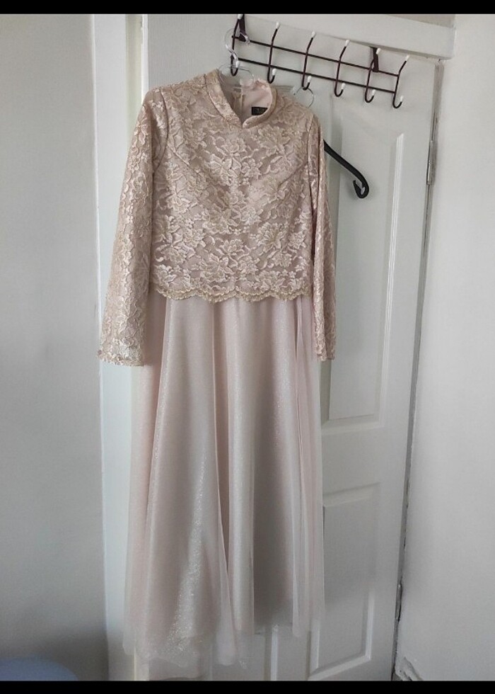 Krem rengi abiye - Görsel 2