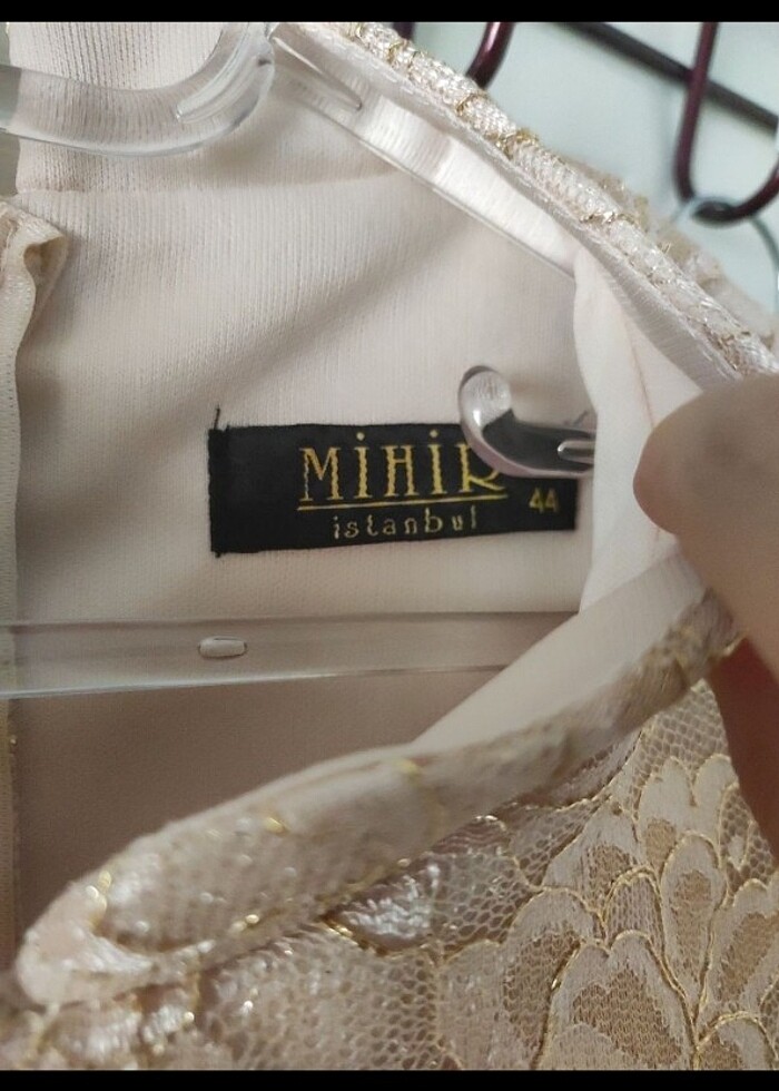 Krem rengi abiye - Görsel 4