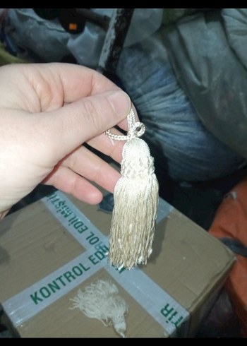 Bordo İşlemeli Bohem Perde Püskülü - Görsel 3