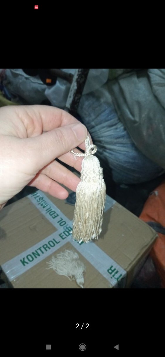 Bordo İşlemeli Bohem Perde Püskülü - Görsel 3