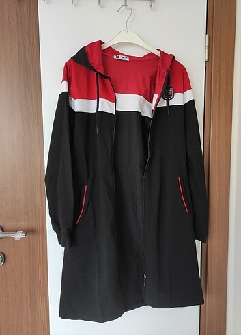 l Beden kırmızı Renk Tommy life bayan eşofman üstü tunik