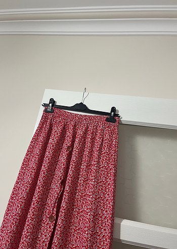 40 Beden kırmızı Renk Kırmızı Volanlı Uzun Bohem Etek