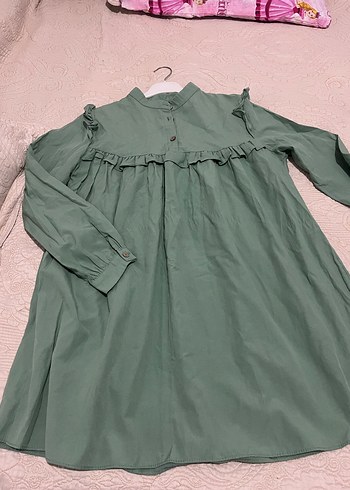 Yeşil Fırfırlı Keten Hamile Bluzu - Görsel 2