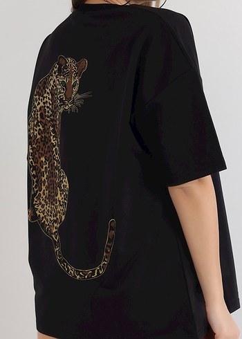 Siyah Leoparlı Tşört - Görsel 3