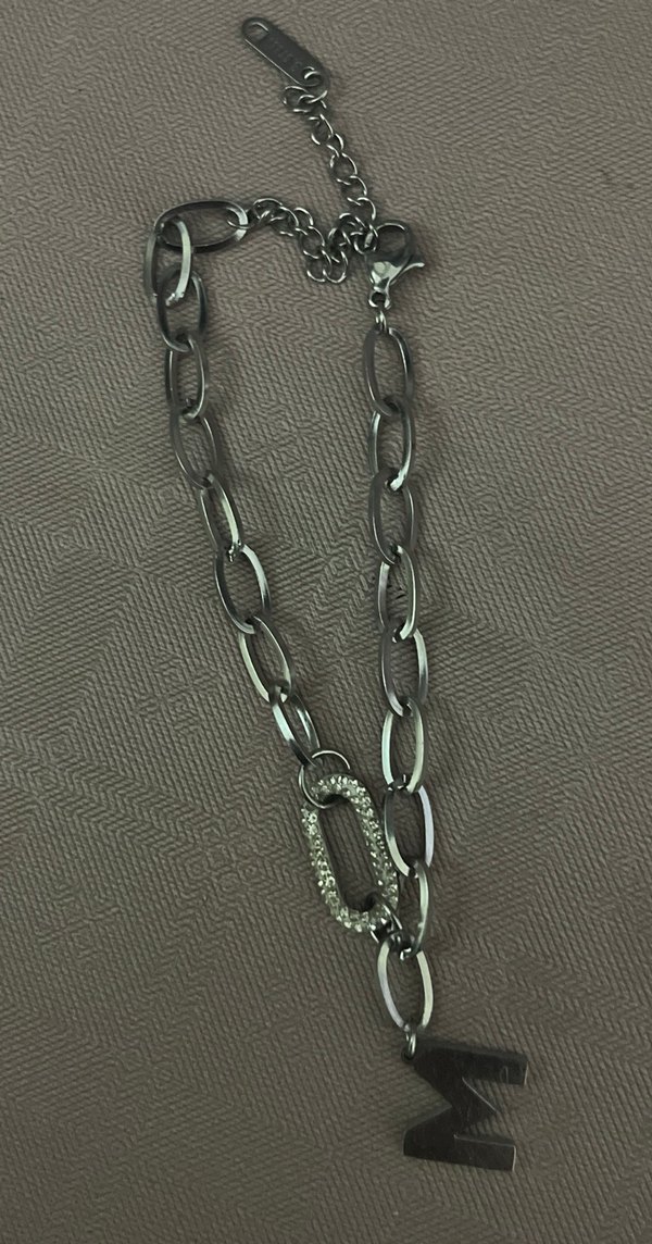 Zincir Düğüm Detaylı Harfli Bileklik - Görsel 2