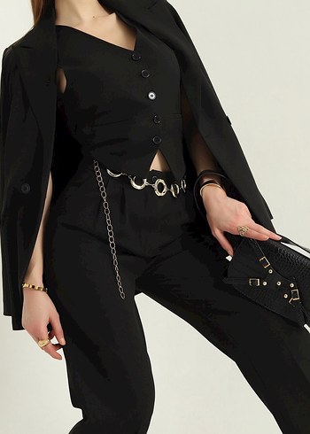 Siyah Yelek Pantolon Takım - Görsel 3