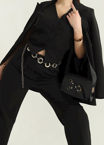 Siyah Yelek Pantolon Takım - Görsel 2