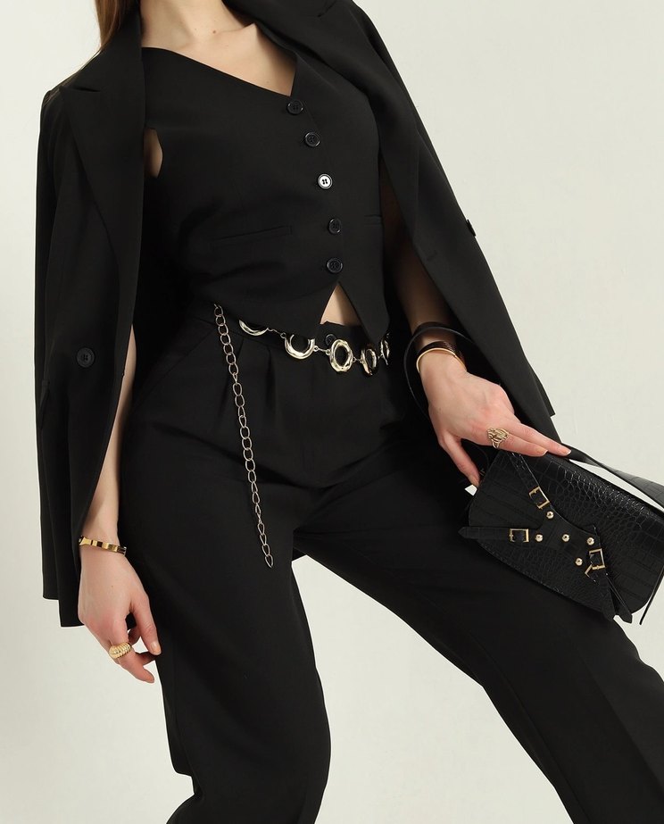 Siyah Yelek Pantolon Takım - Görsel 3