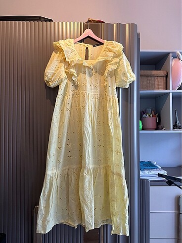 Zara Sarı fisto elbise