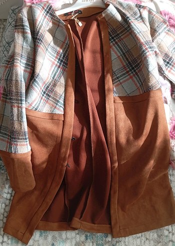 Düğmeli Uzun Süet Kadın Kaban - Görsel 2