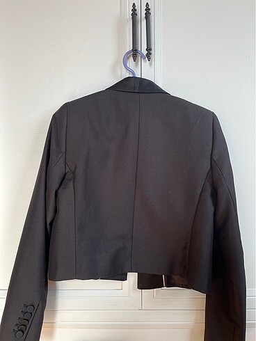 xs Beden SİYAH CROP BLAZER CEKET - MANGO