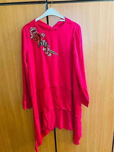 38 Beden pembe Renk Fuşya Tunik