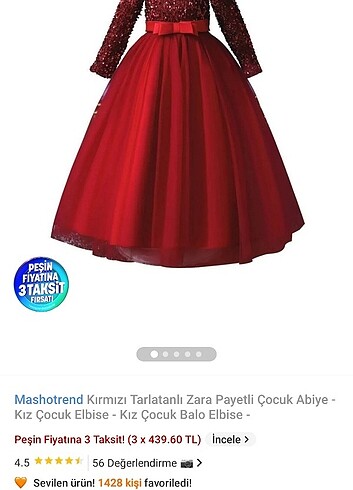 Kız çocuk payetli abiye elbise