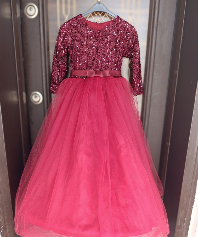 Kız çocuk payetli abiye elbise - Görsel 2