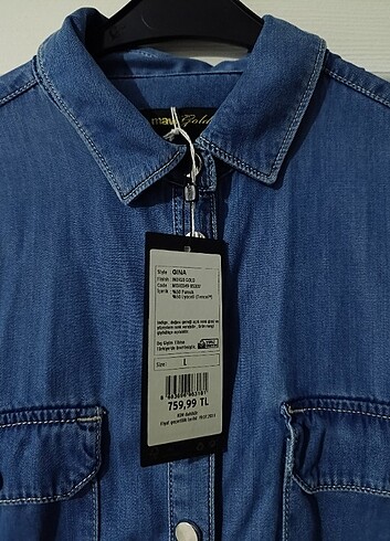 Kot gömlek elbise - Görsel 5