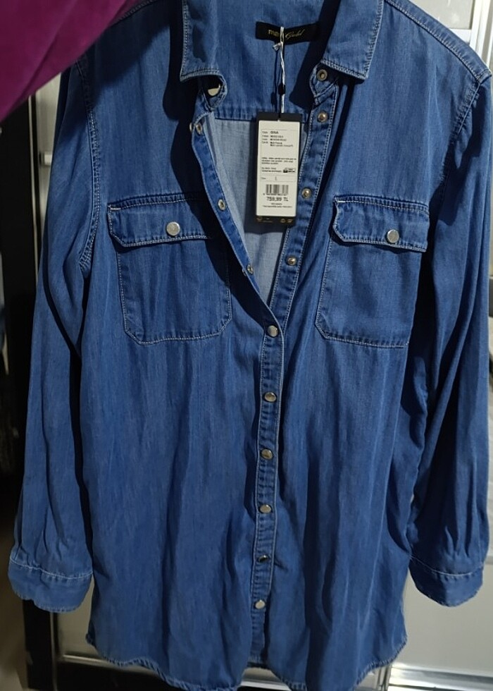 Kot gömlek elbise - Görsel 4