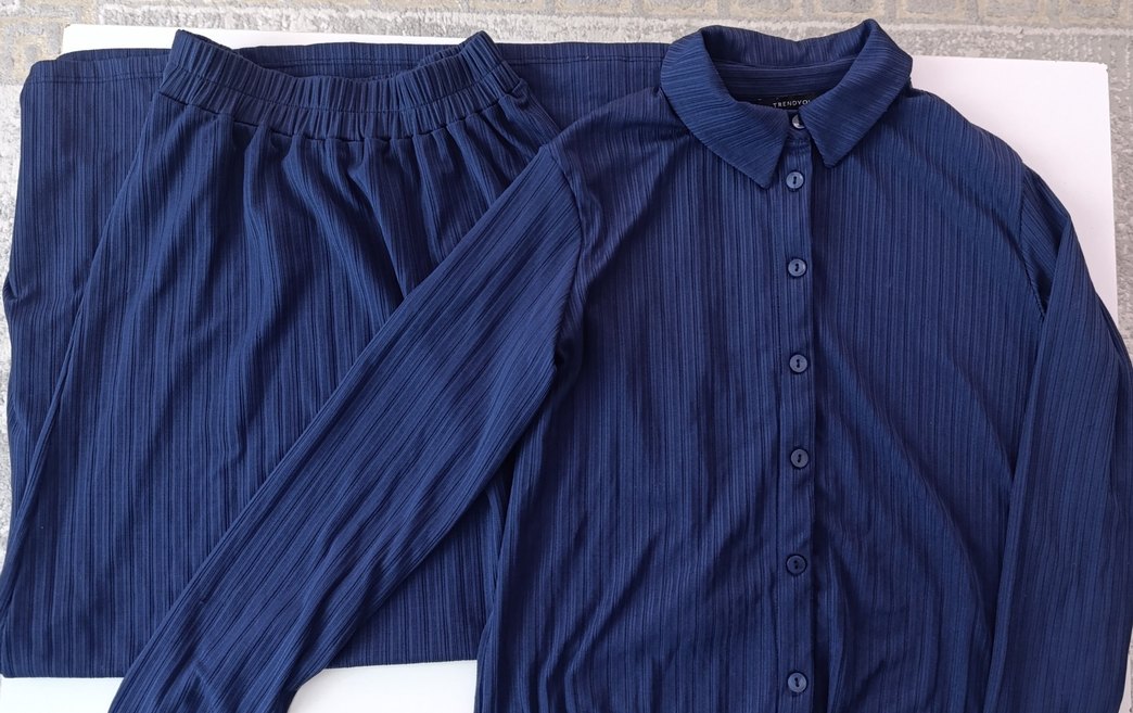 Lacivert gömlek etekli takım - Görsel 2