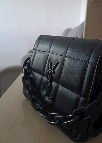 Zincir Detaylı Siyah Deri Kadın Çanta - Görsel 2