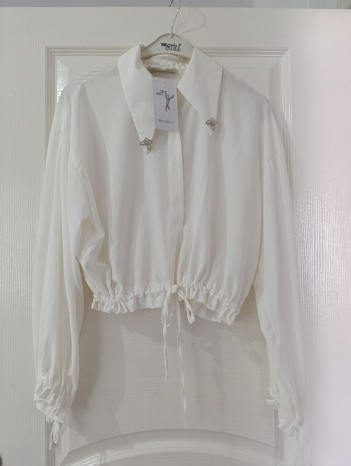 Broşlu Zara mucize etek üstü gömlek - Görsel 3