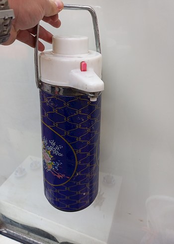 Mavi Renkli Çiçekli Çocuk Termosu - Görsel 5