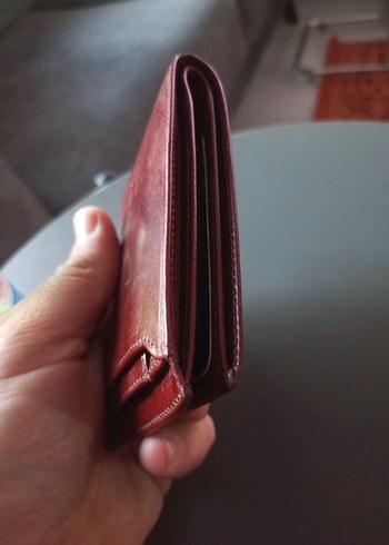 Koyu Kırmızı Erkek Cüzdanı Kemal Tanca sıfır deri  - Görsel 9