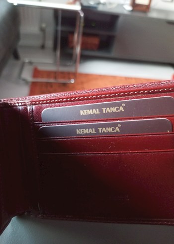 Koyu Kırmızı Erkek Cüzdanı Kemal Tanca sıfır deri  - Görsel 2