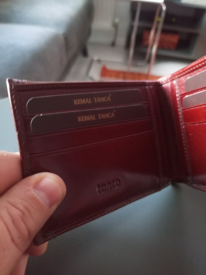 Koyu Kırmızı Erkek Cüzdanı Kemal Tanca sıfır deri  - Görsel 3