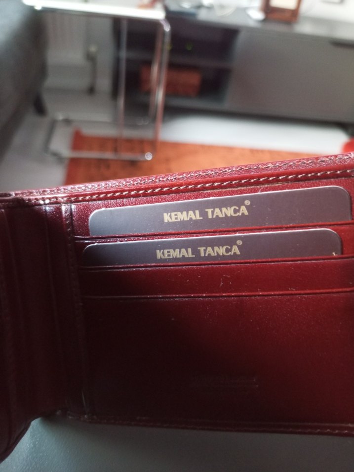 Koyu Kırmızı Erkek Cüzdanı Kemal Tanca sıfır deri  - Görsel 2