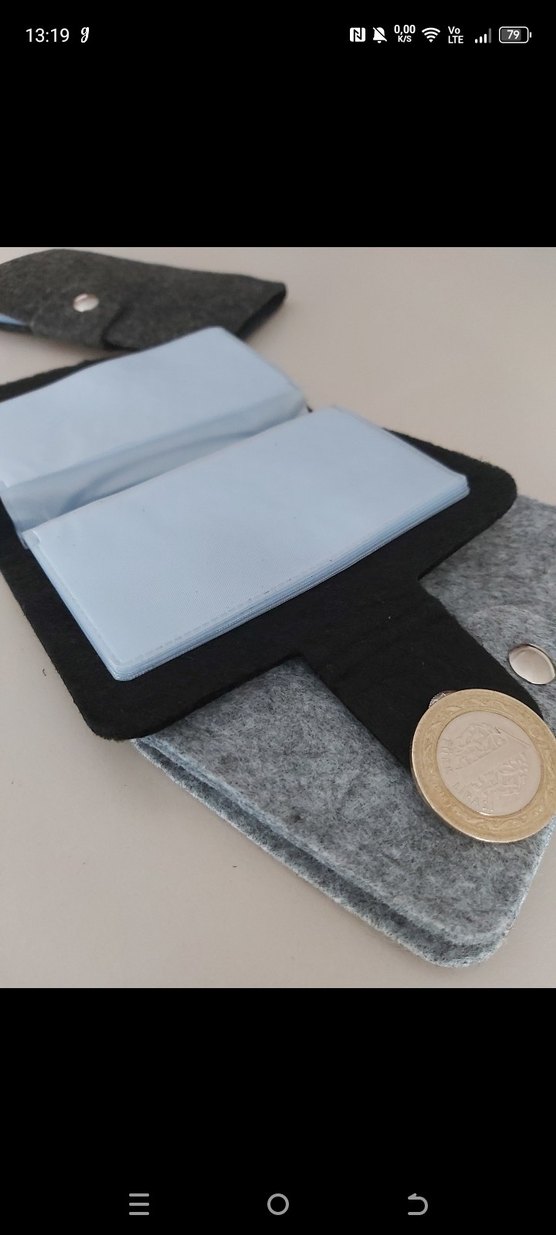 Nakışlı Gri Erkek Cüzdanı - Görsel 2