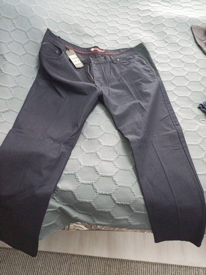 Gri Erkek Denim Pantolon, Regular Fit, Kemerli 118 kg olur sıfır - Görsel 2