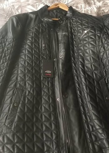 Deri Siyah Erkek Biker Ceket 120 kg ye kadar olur sıfır - Görsel 4