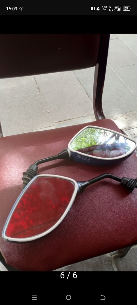 Erkek Motosiklet Plastik Ayna - Mavi - Görsel 2