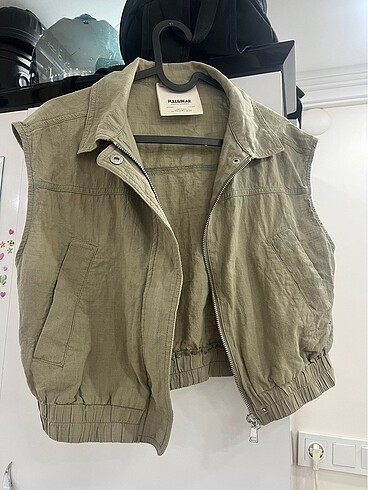 xs Beden haki Renk Pull and bear kadın yelek (pull & bear)