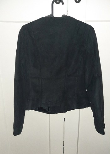 Siyah Süet Kadın Biker Ceket - Görsel 2