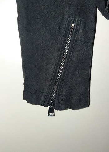 Siyah Süet Kadın Biker Ceket - Görsel 3