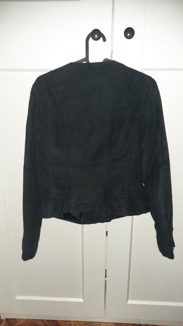 Siyah Süet Kadın Biker Ceket - Görsel 2