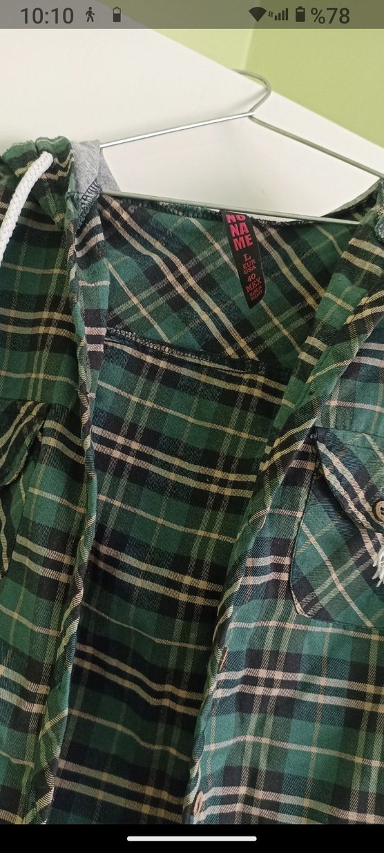 Düğmeli Yeşil Kareli Kadın Gömlek - Görsel 2