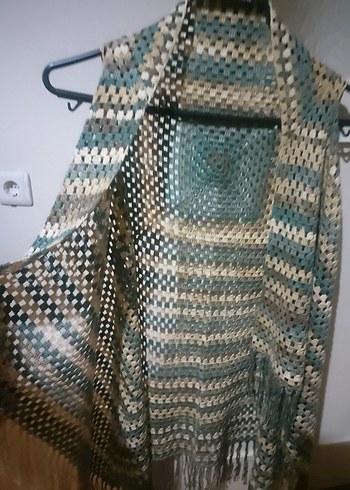 Kadın Çok Renkli Bohem Örgü Yelek - Görsel 2