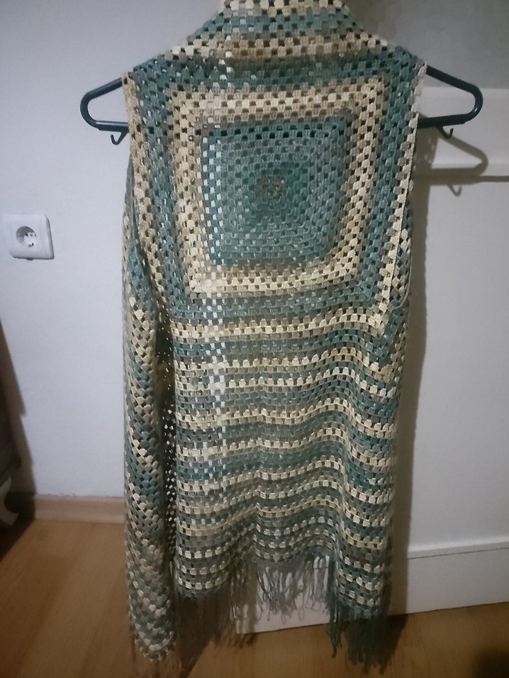 Kadın Çok Renkli Bohem Örgü Yelek - Görsel 3