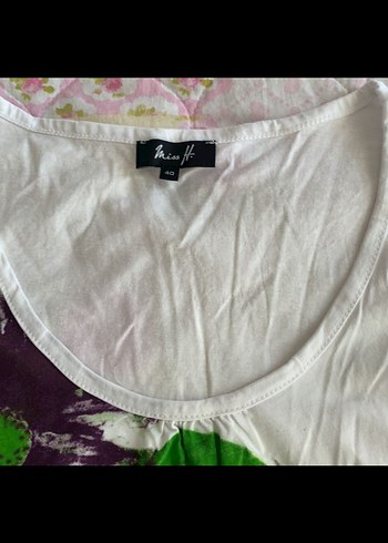 Yeşil Baskılı Penye Kadın Tişört - Görsel 2