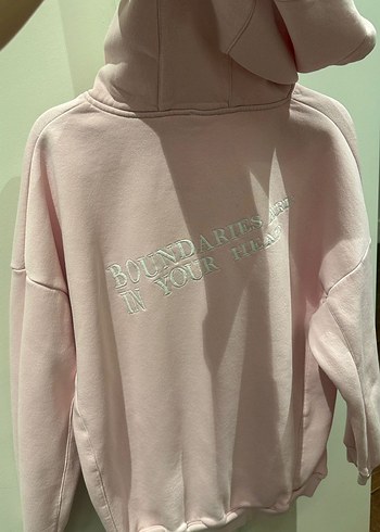 Pembe Baskılı Oversize Sweatshirt