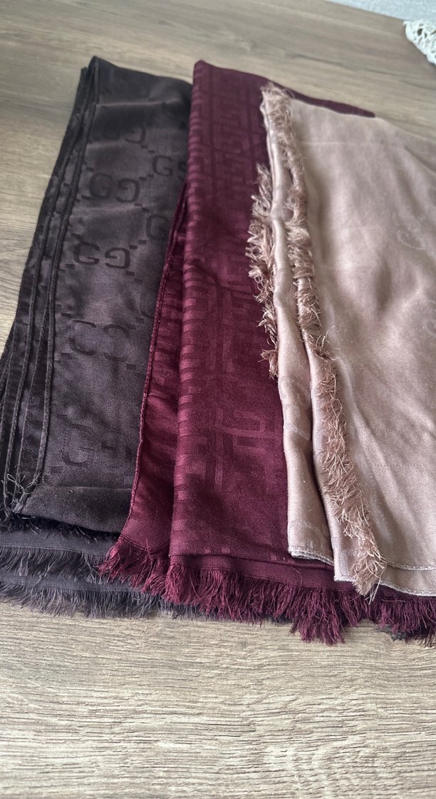 Bordo - acıkahve- sütlükahve Kadın Bohem Tarzı Şal - Görsel 2