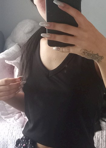 siyah askılı krop