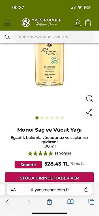 Monoi saç ve vücut yağı